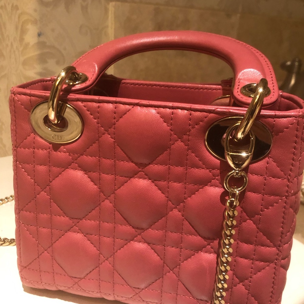 Mini Lady Dior classic bag pink - Picture 5 of 13